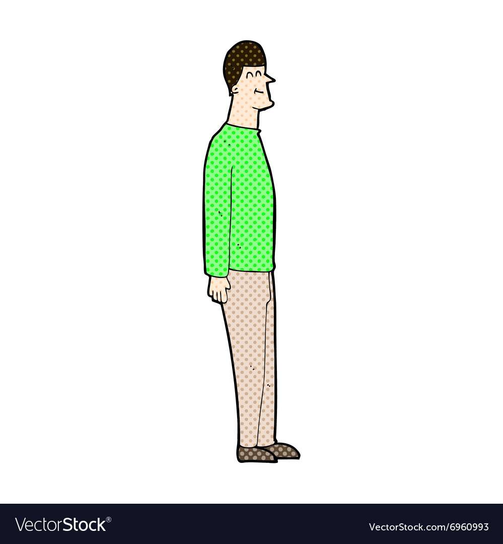 Comic cartoon tall man Royalty Free Vector Image