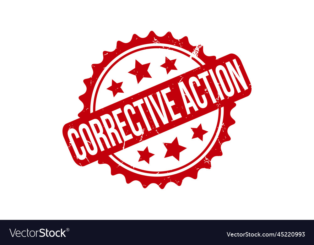 Corrective action rubber stamp seal Royalty Free Vector