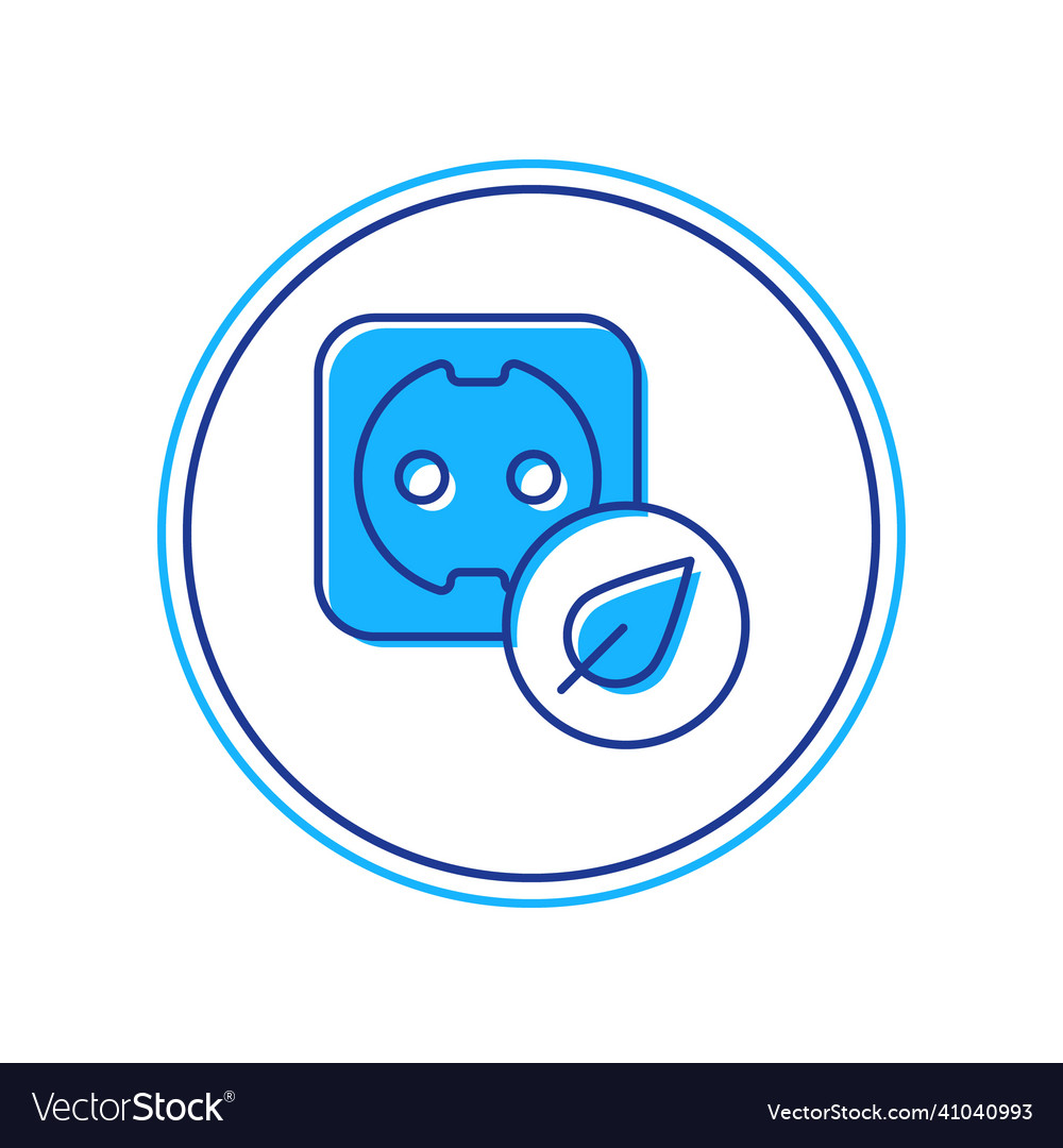 Filled outline electrical outlet icon isolated Vector Image