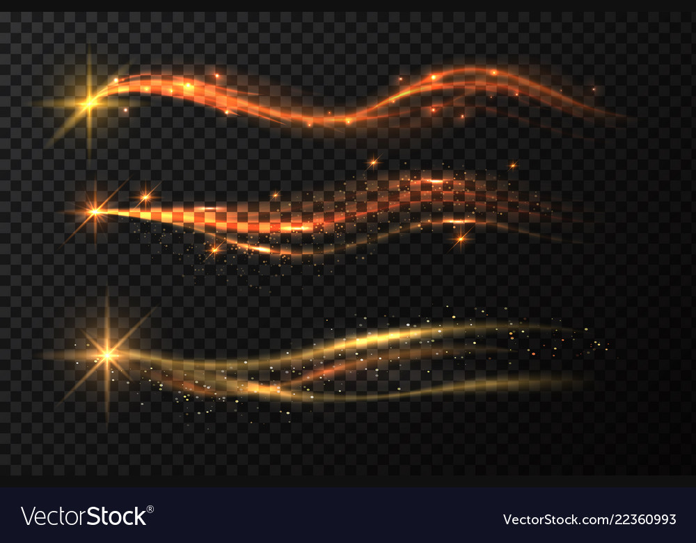 Golden star trail magic gold stardust vector image Golden star trail magic gold stardust