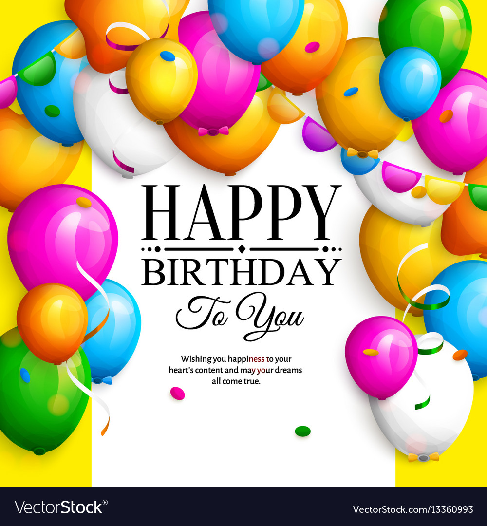 Happy Birthday Greeting Card Royalty Free Vector Image