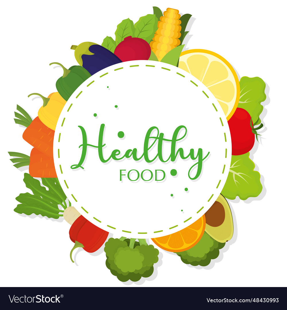 Isolated label with vegetables healthy food Vector Image