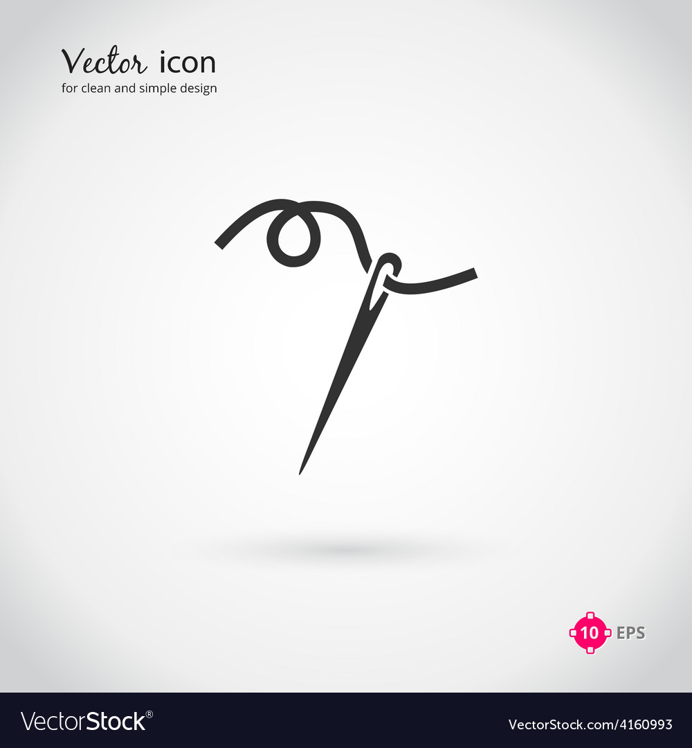 Needle and thread icon Royalty Free Vector Image