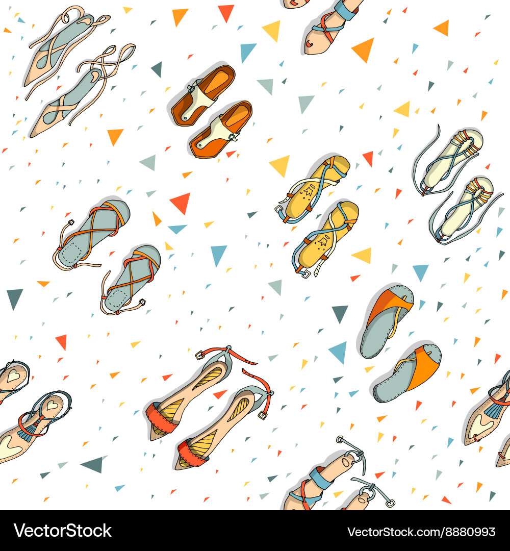 Shoes seamless pattern Royalty Free Vector Image