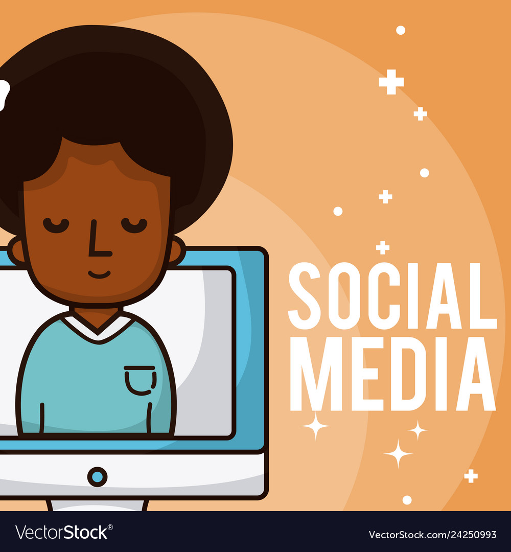 Social media cartoons Royalty Free Vector Image