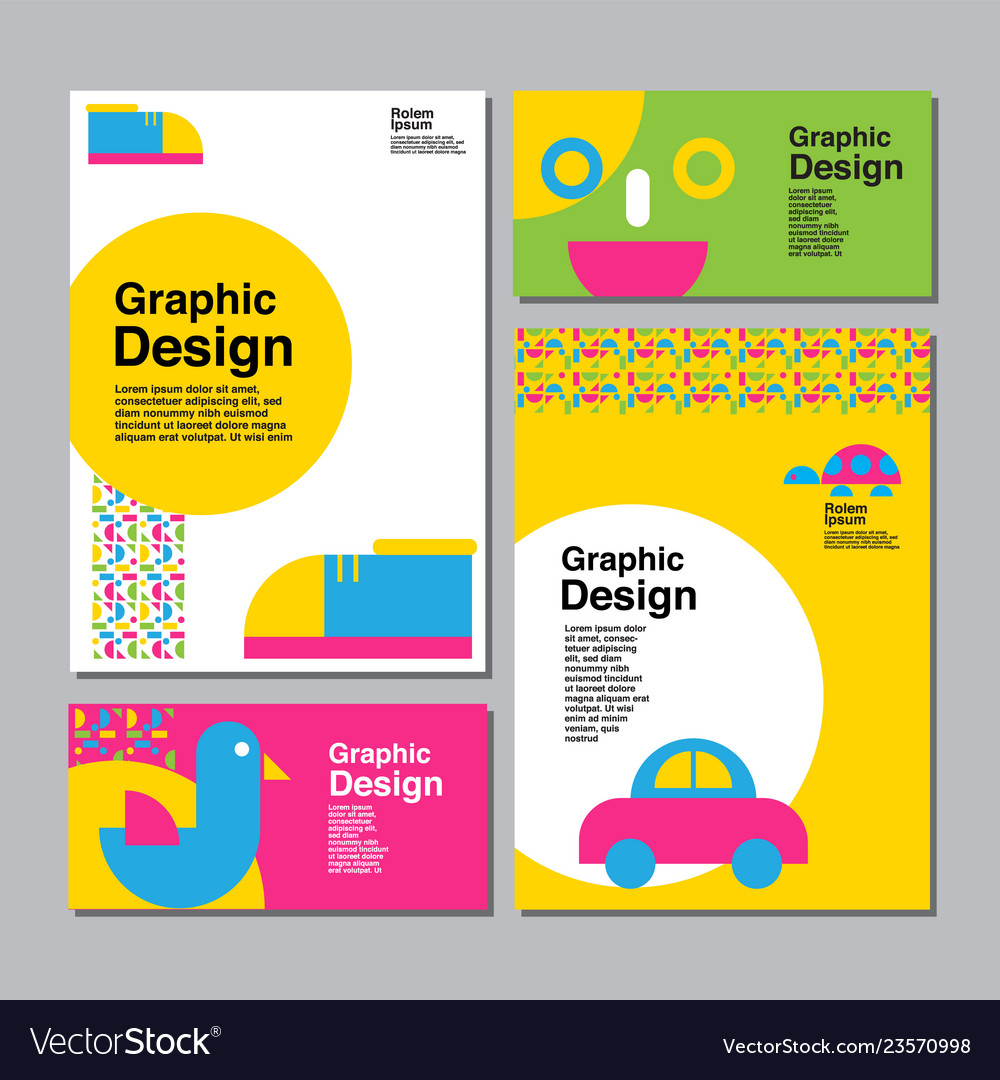 Layout Design Template Cover Book Colorful Vector Image