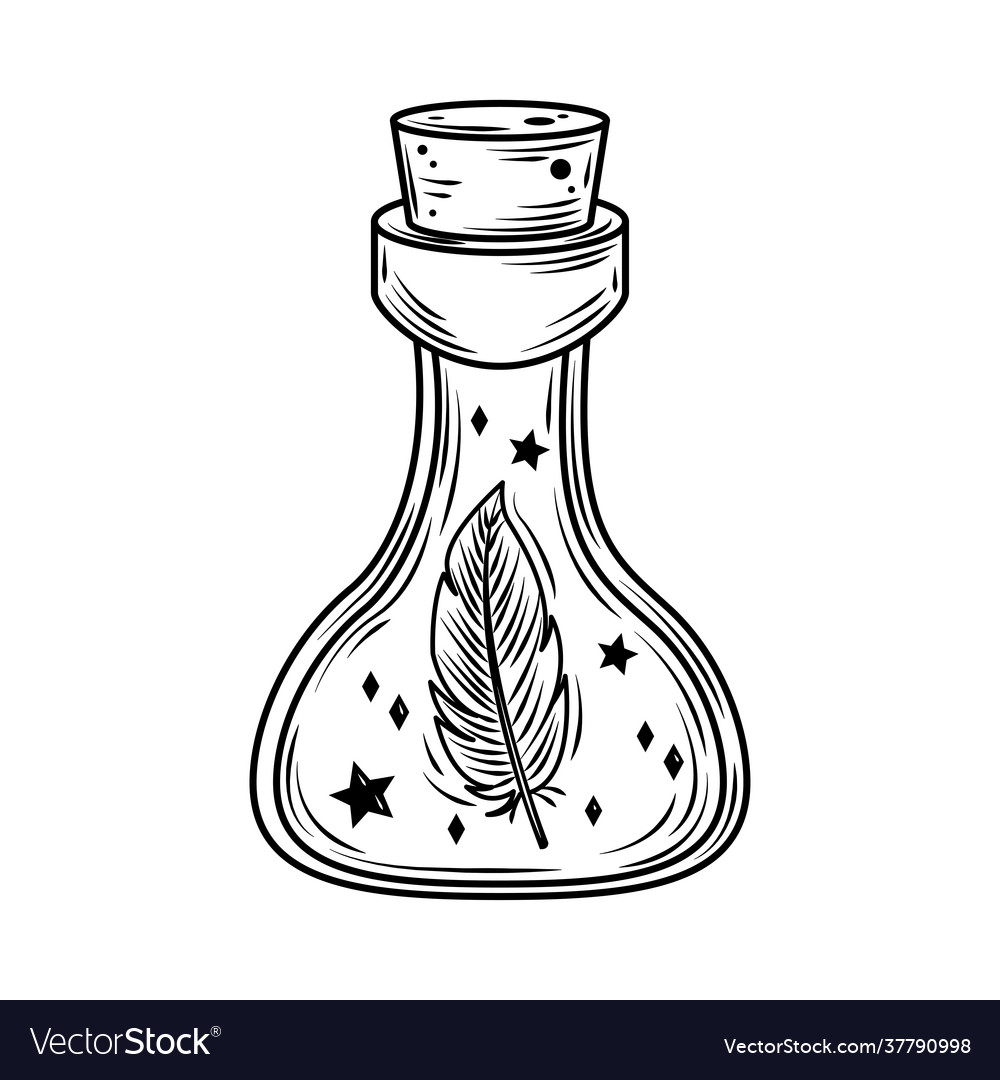 Magic elixir bottle Royalty Free Vector Image - VectorStock