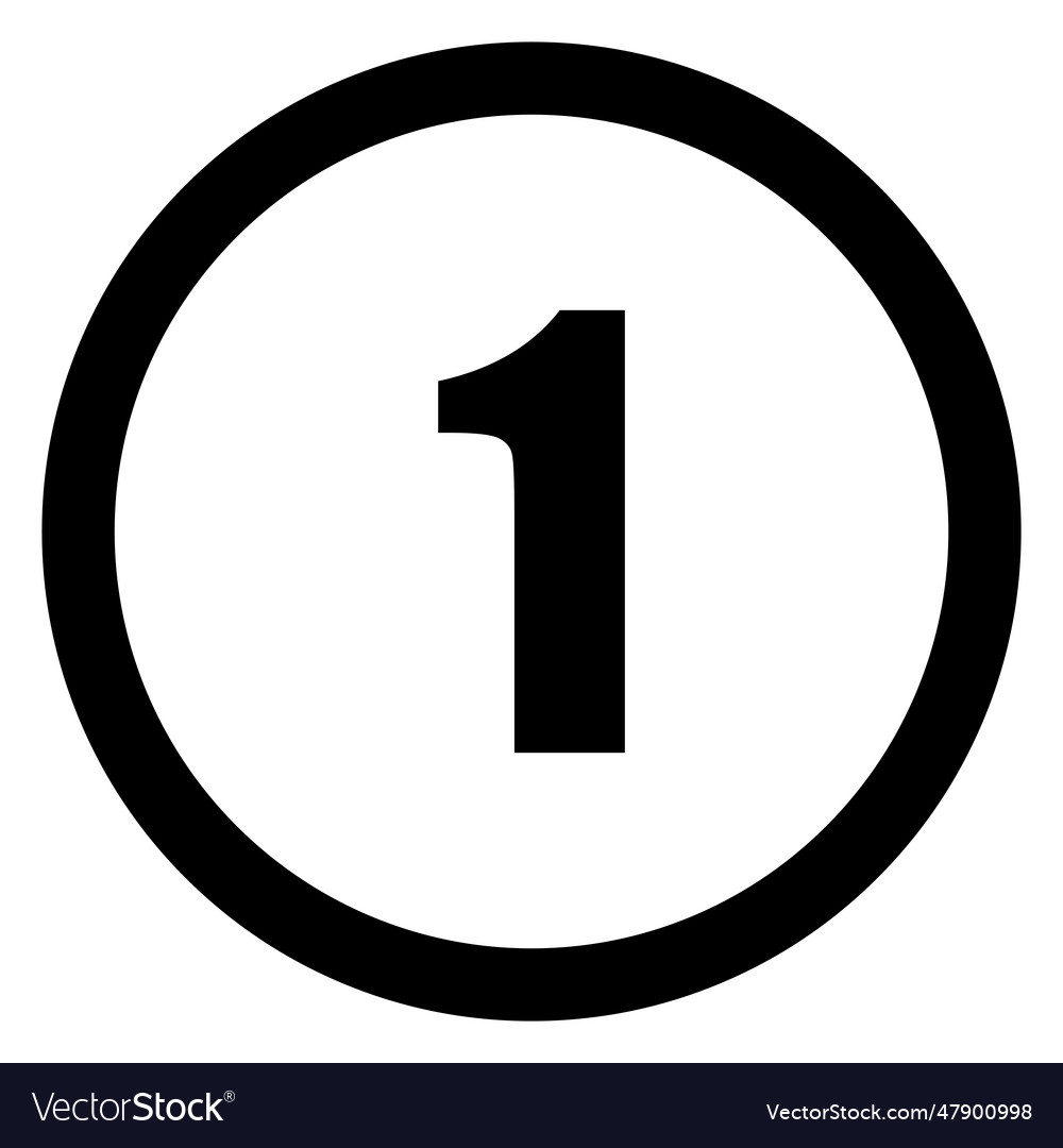 Number 1 icon circle isolated Royalty Free Vector Image