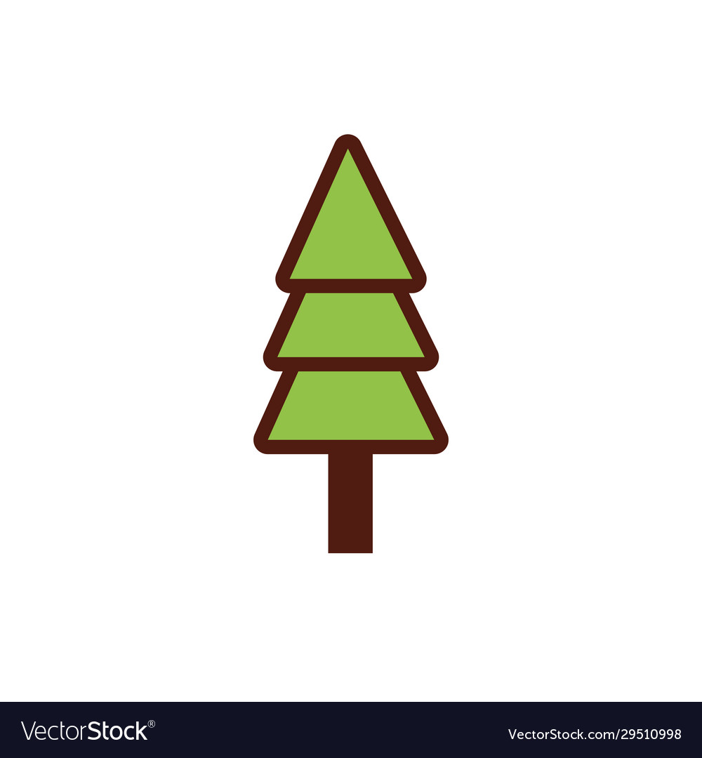 Pine tree plant nature flat style icon Royalty Free Vector