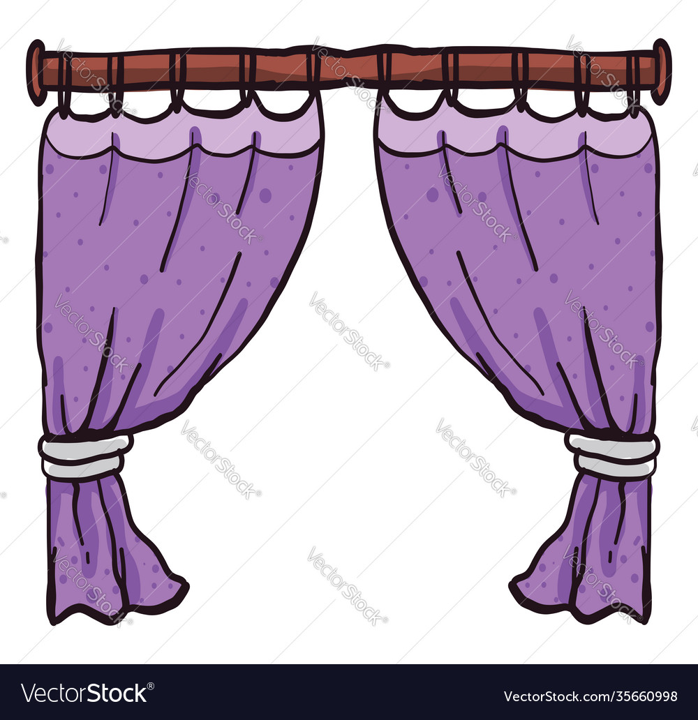 Purple curtain on white background Royalty Free Vector Image