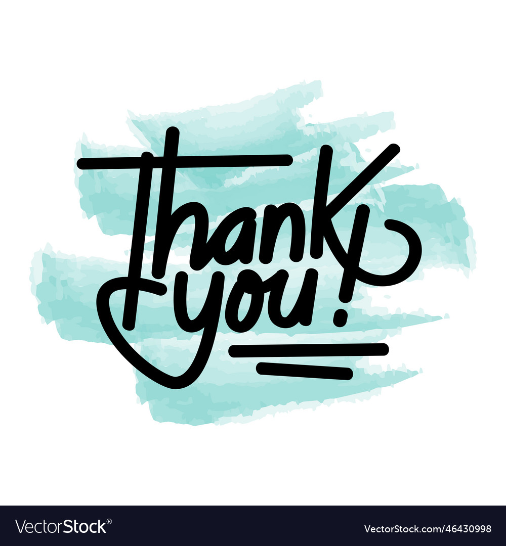 Thank you handwrittenr Royalty Free Vector Image