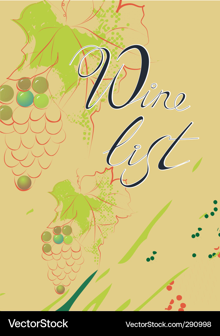 Wine list Royalty Free Vector Image - VectorStock
