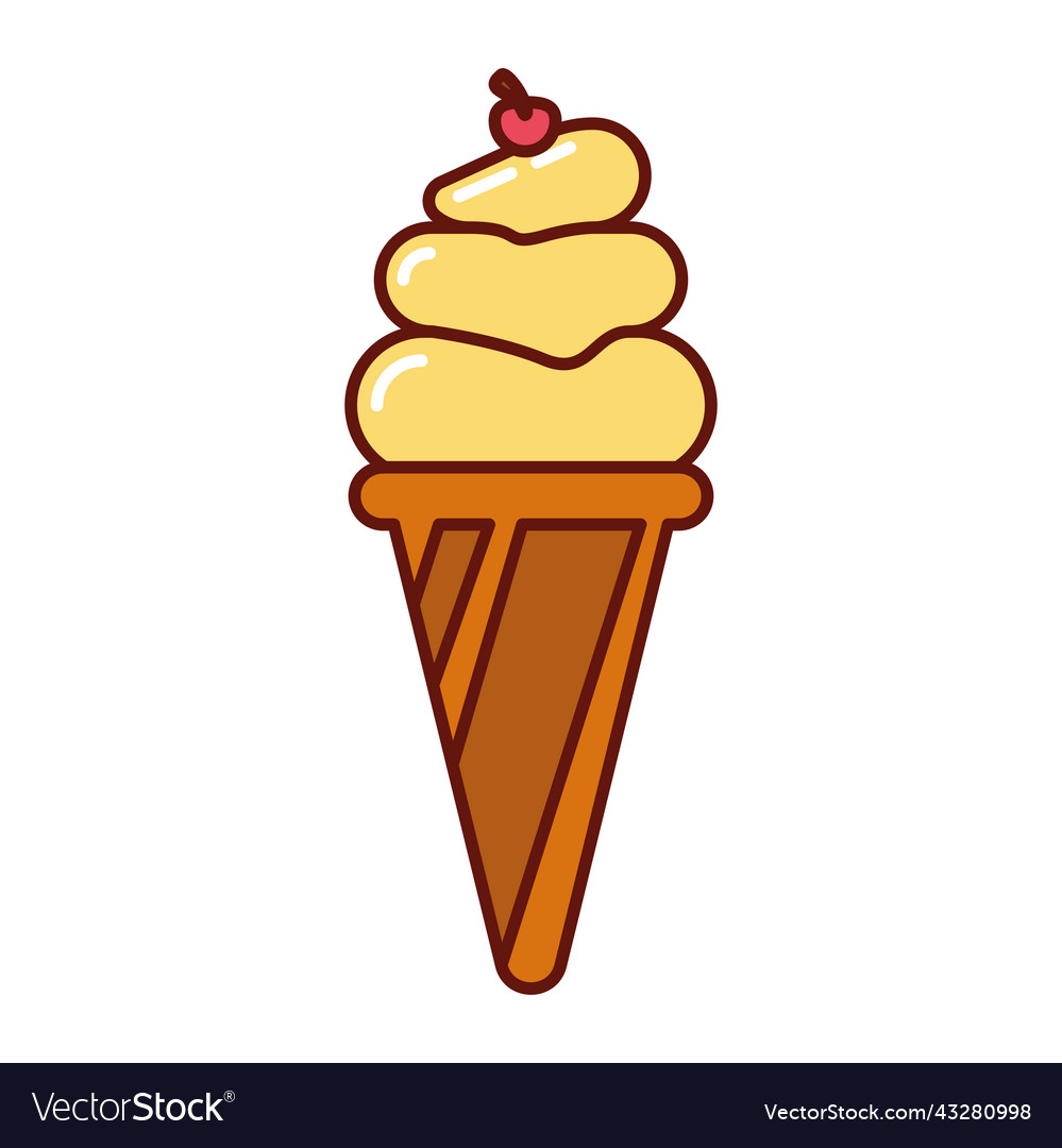 Yellow Ice Cream Sweet Royalty Free Vector Image