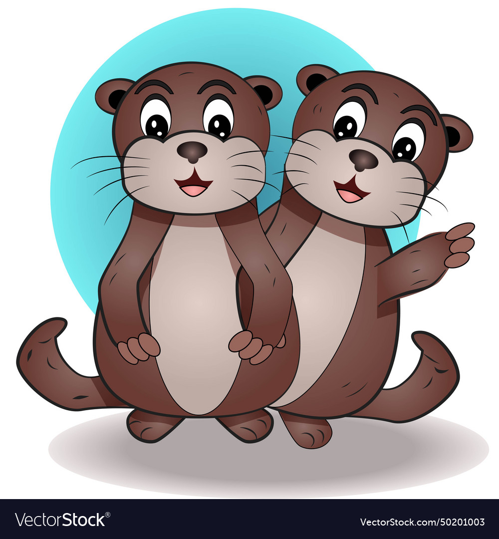 Cute cartoon character otter Royalty Free Vector Image