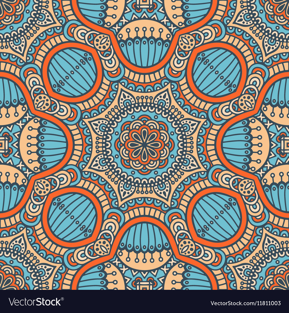 Ethnic floral seamless pattern Royalty Free Vector Image