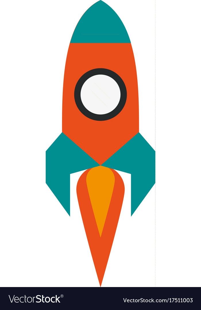 Flying rocket icon image Royalty Free Vector Image