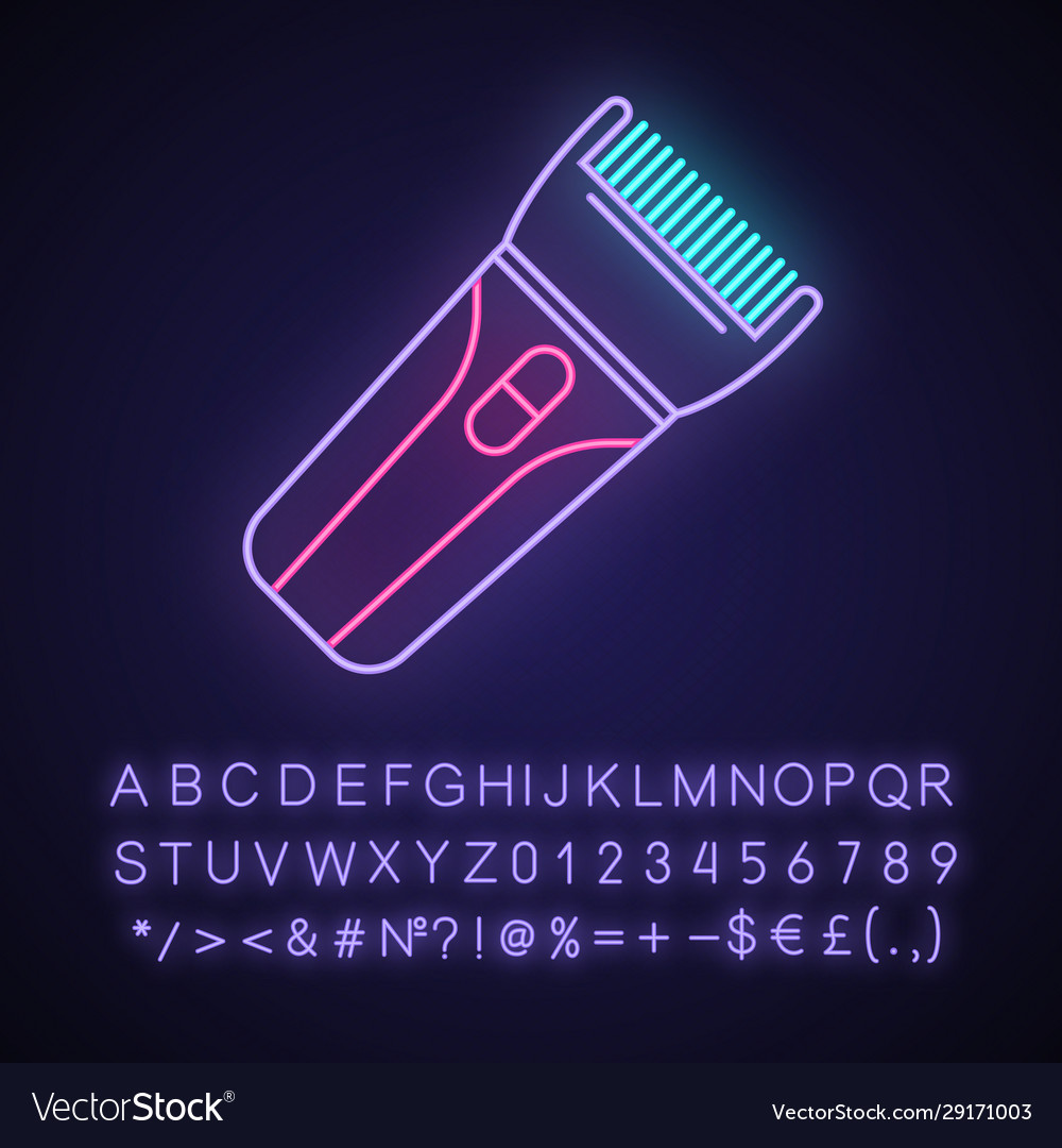 Hair Clipper Neon Light Icon Electric Hair Vector Image