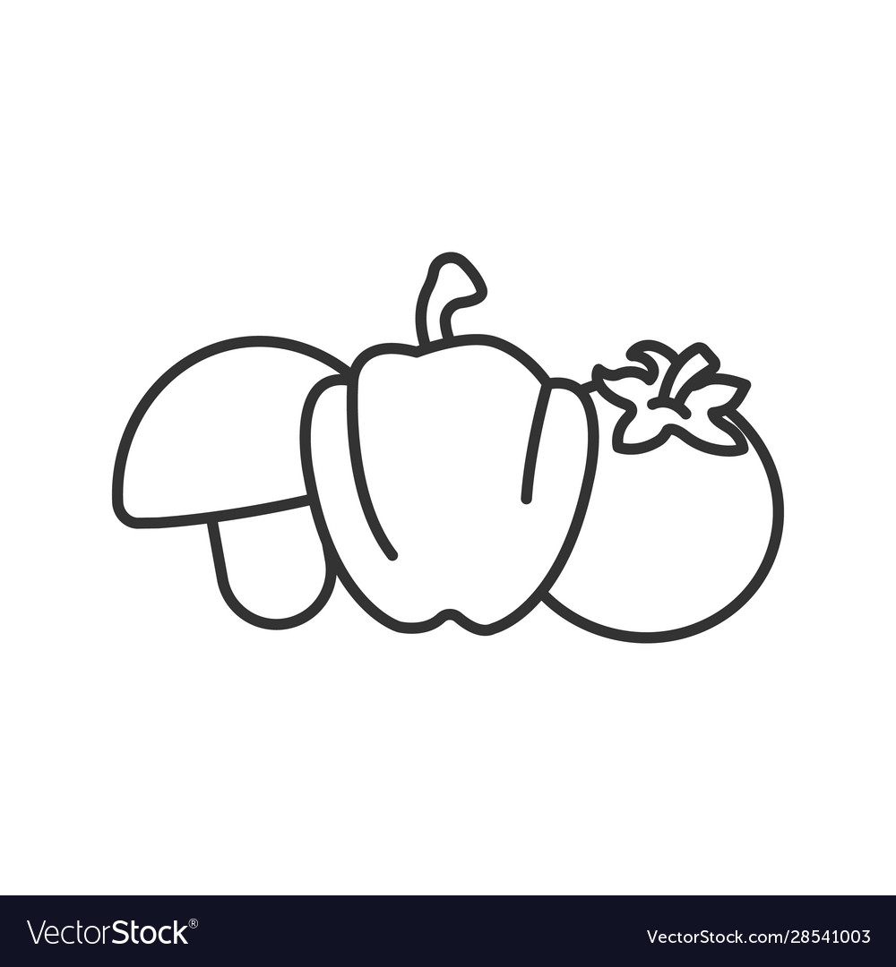 Vegetables linear icon Royalty Free Vector Image