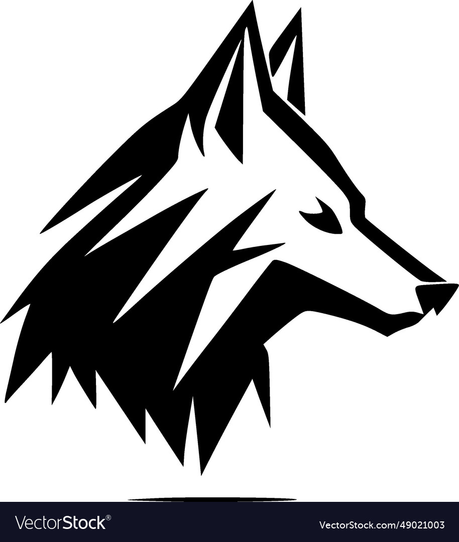 Wolf - minimalist and flat logo Royalty Free Vector Image