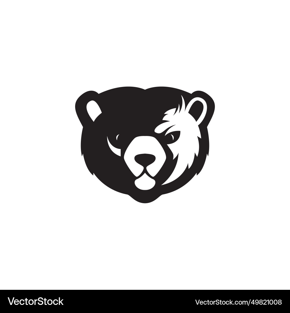 Bear Head Mascot Icon Logo Design Royalty Free Vector Image