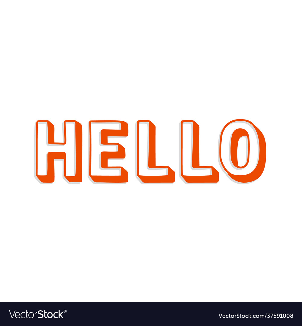 Colorful bright word hello Royalty Free Vector Image