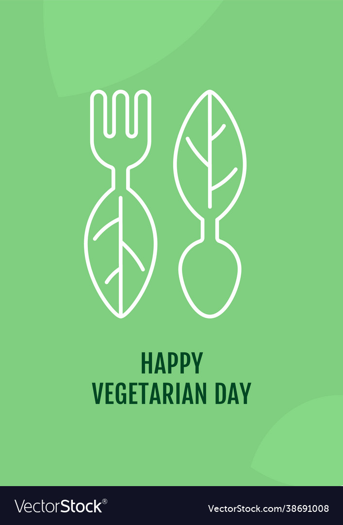 Congratulations on happy vegetarian day postcard Vector Image