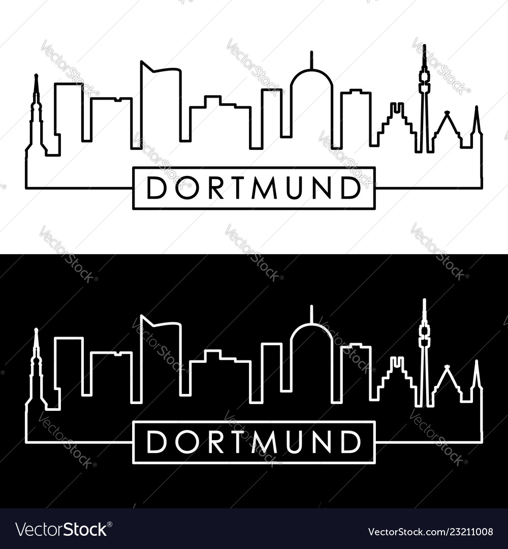 Dortmund skyline linear style editable file Vector Image