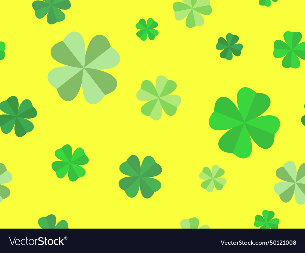 Four Leaf Clover Seamless Pattern Green Royalty Free Vector