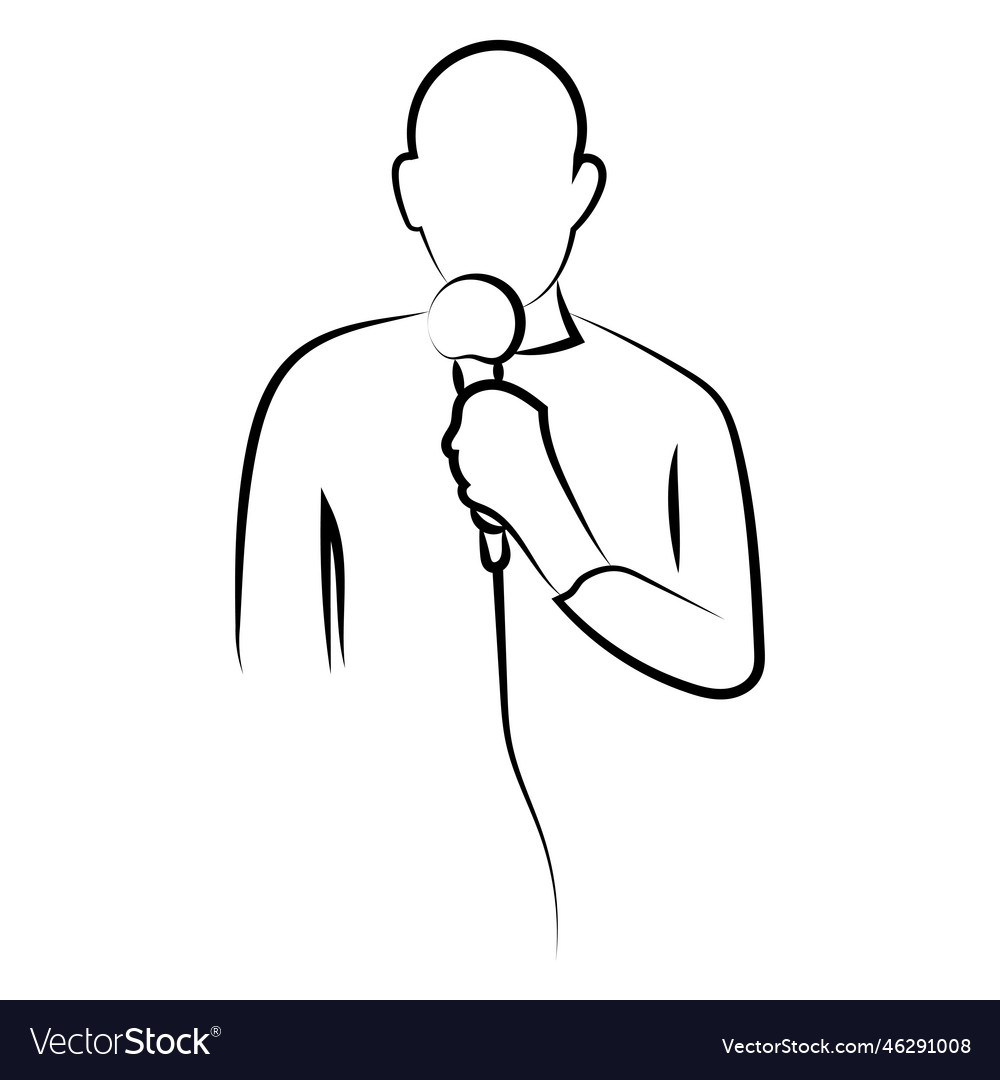 Hand drawn line drawing icon of a giving a speech Vector Image