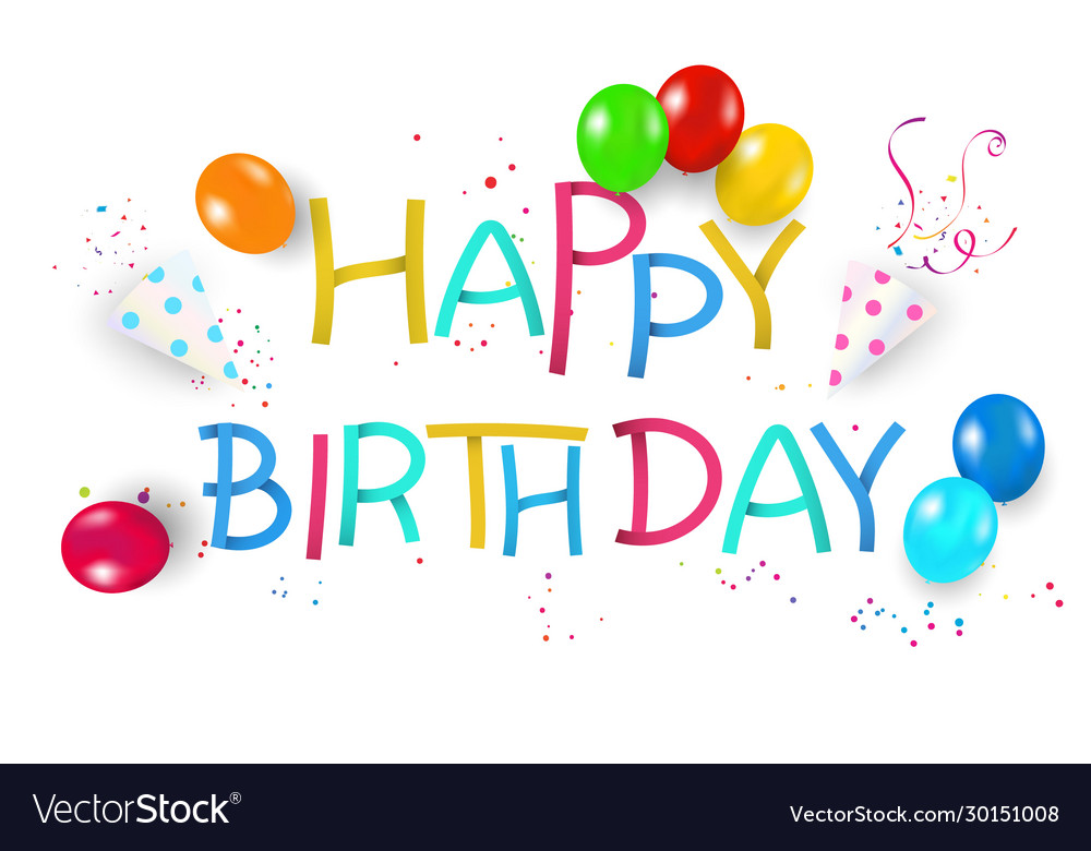 Happy Birthday Banner Colorful Celebration Vector Image