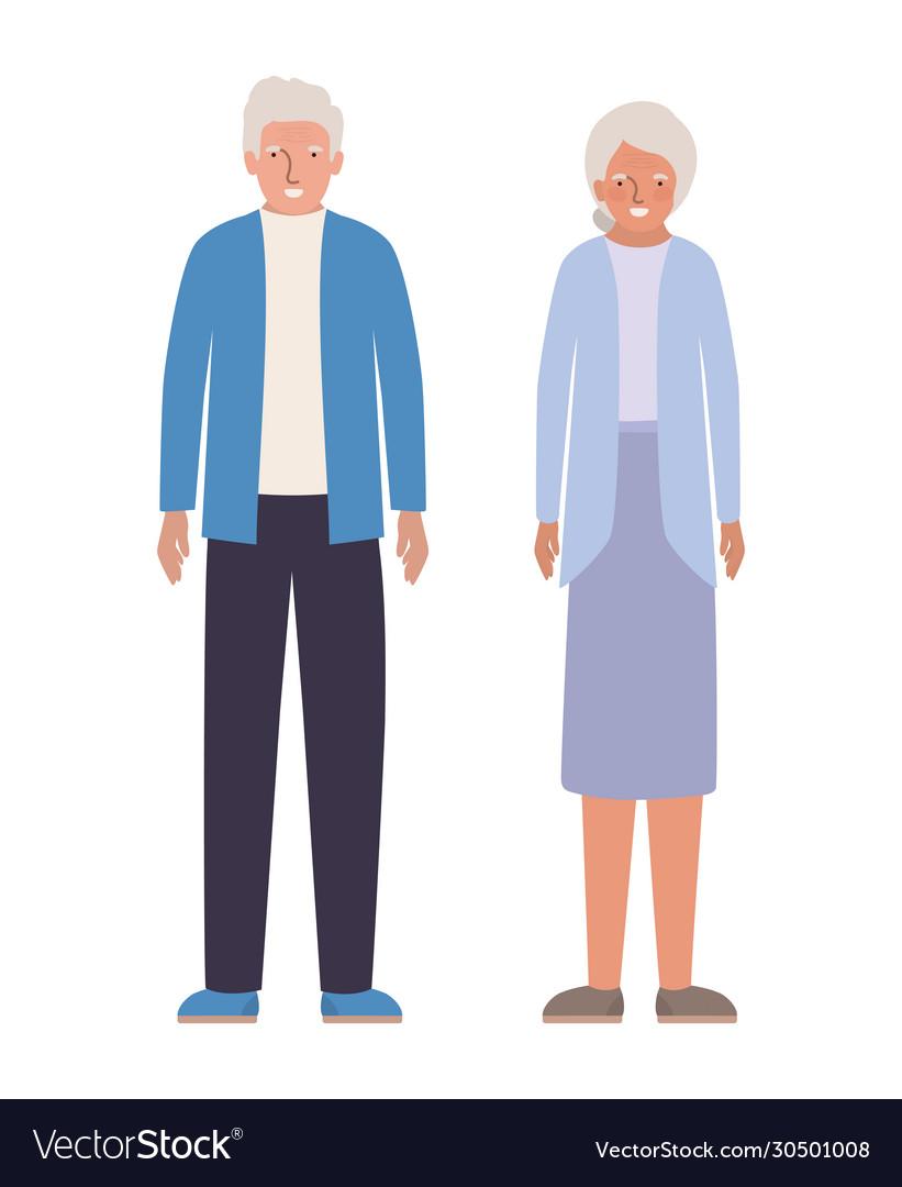 Isolated grandmother and grandfather design Vector Image