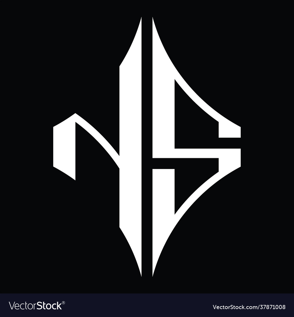Ns logo monogram with diamond shape design Vector Image
