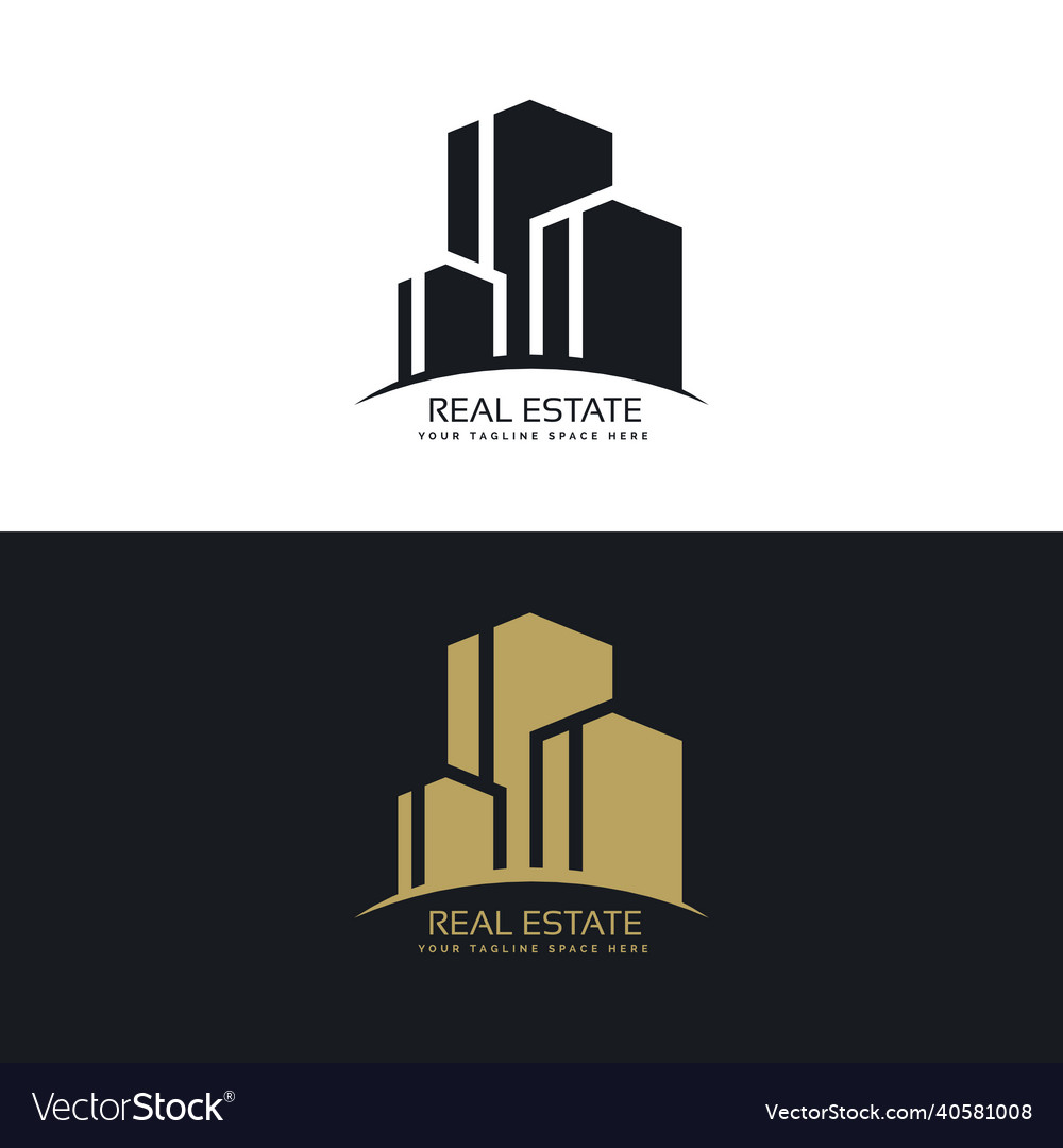 Real estate logo design concept Royalty Free Vector Image