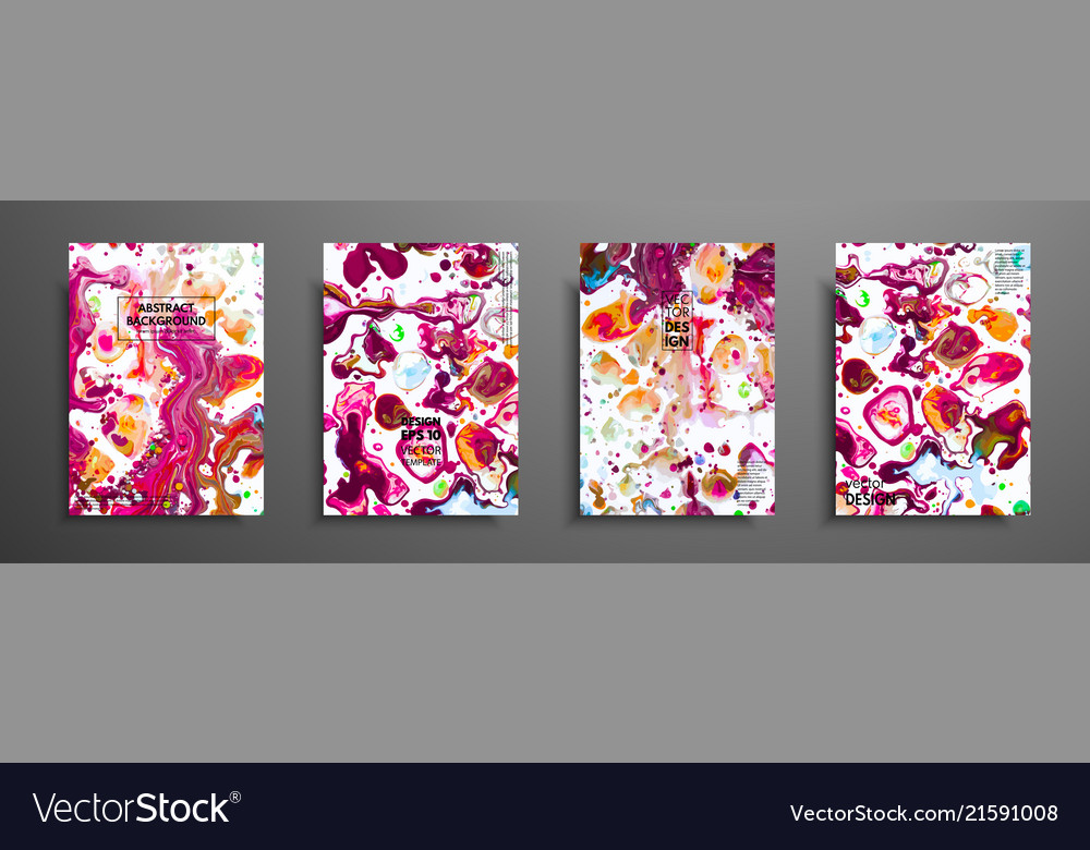 Set colorful paint design templates Royalty Free Vector