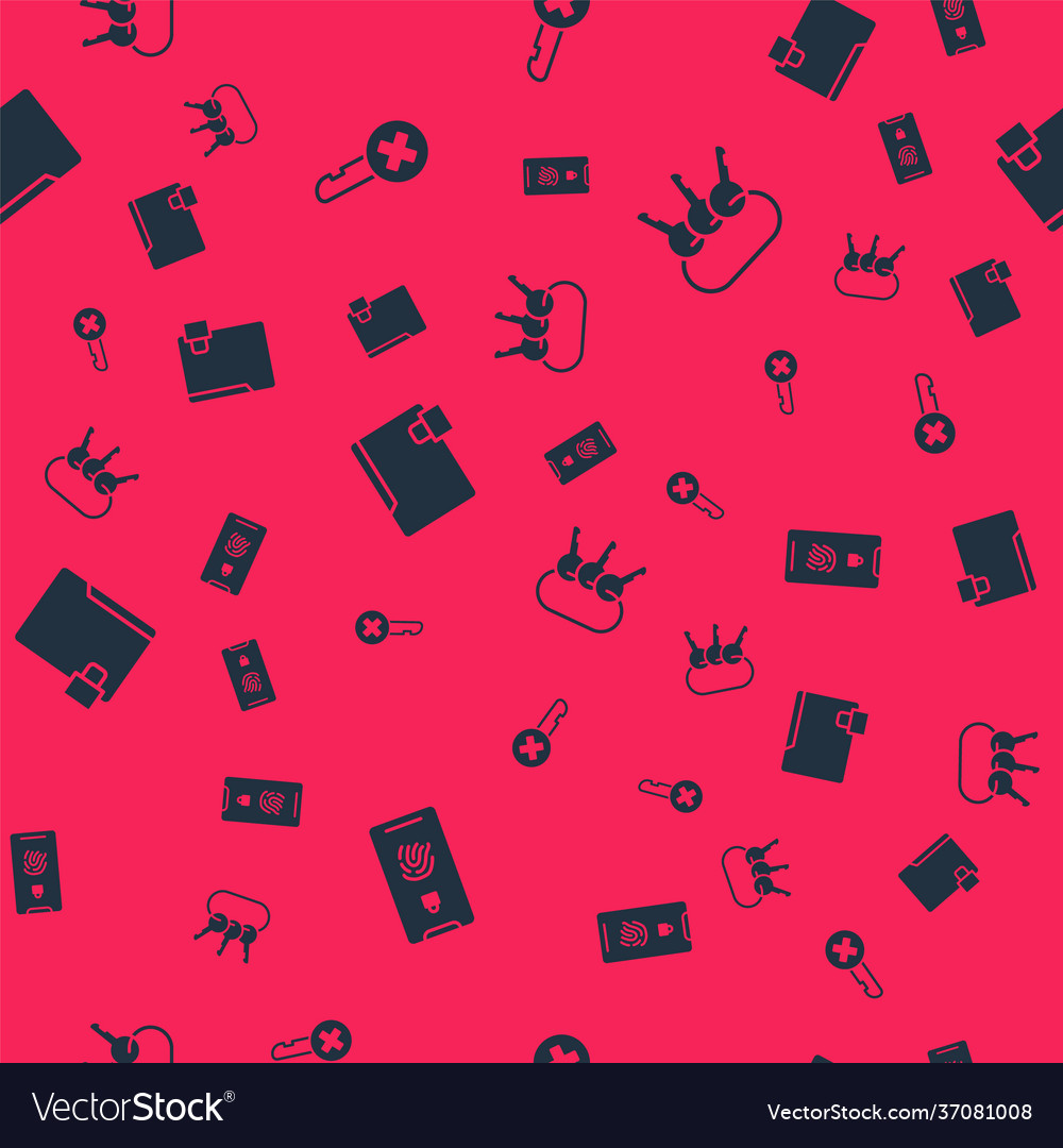 Set mobile with fingerprint scan wrong key Vector Image