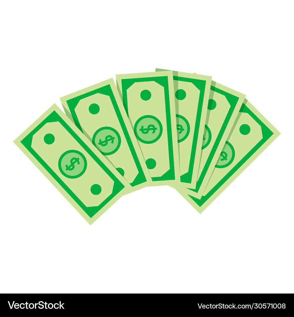 Stack dollars business financial Royalty Free Vector Image