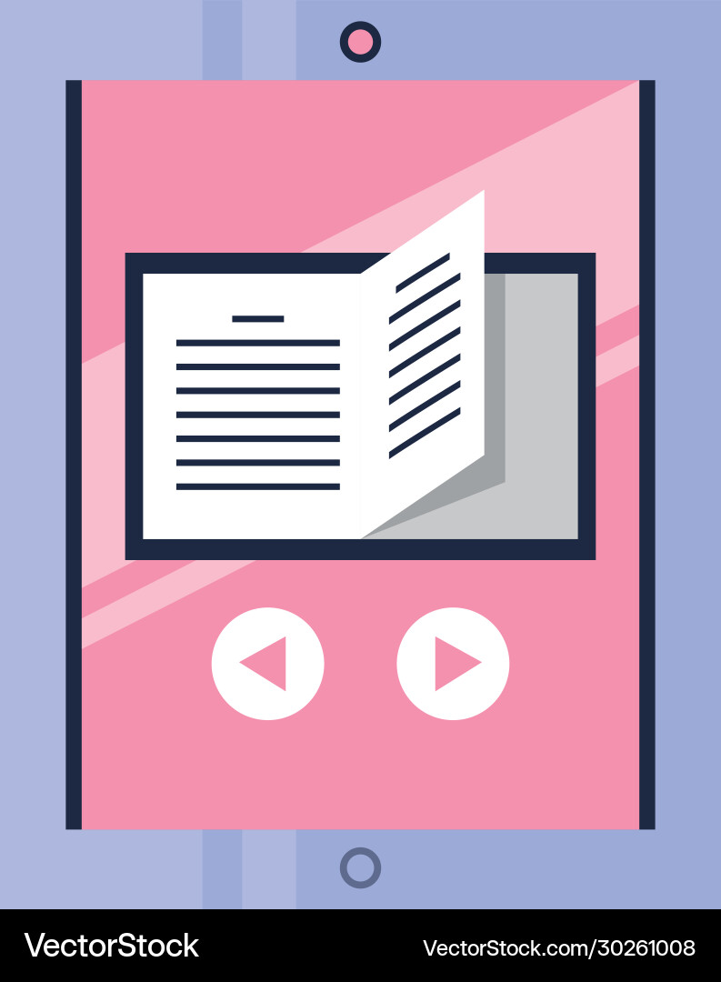 Tablet with play button on screen Royalty Free Vector Image