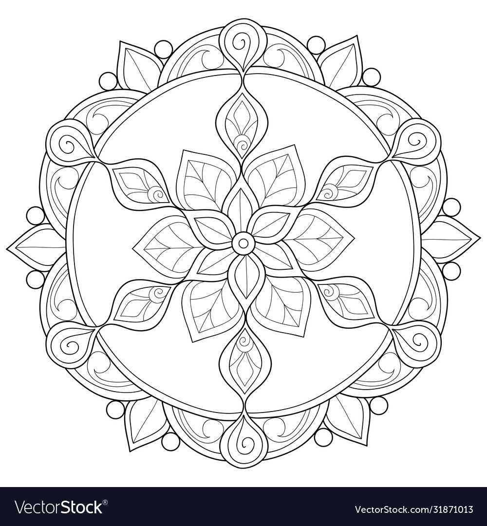 Adult coloring bookpage a zen mandala image Vector Image