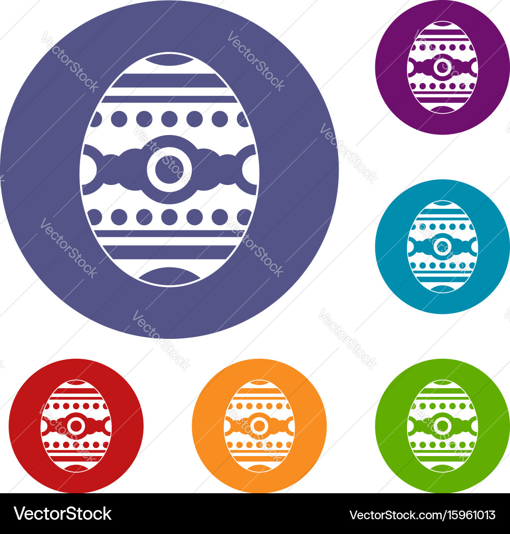 Beautiful easter egg icons set Royalty Free Vector Image