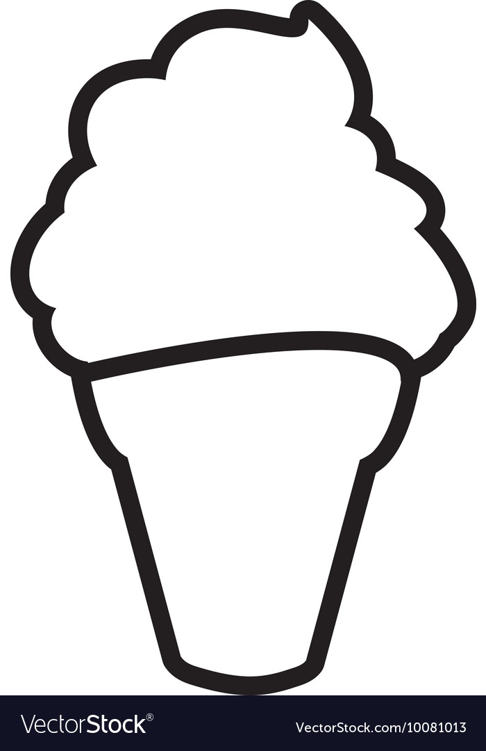 Cone of ice cream silhouette icon dessert Vector Image