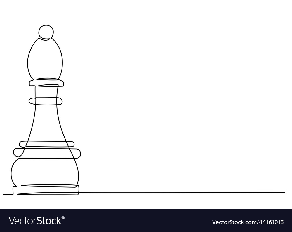 Continuous line drawing Chess pieces king Vector Stock Vector