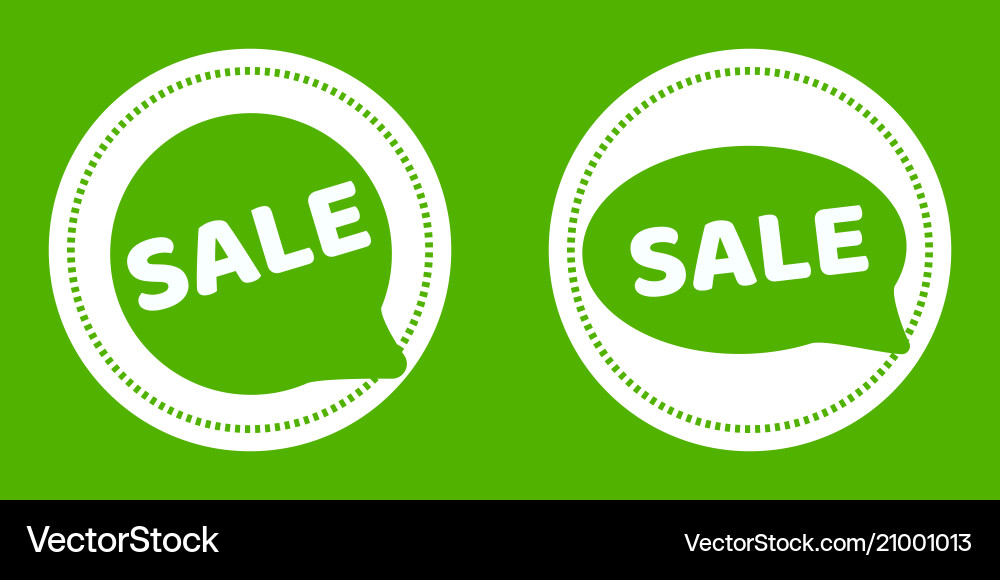 Green sale stickers Royalty Free Vector Image VectorStock