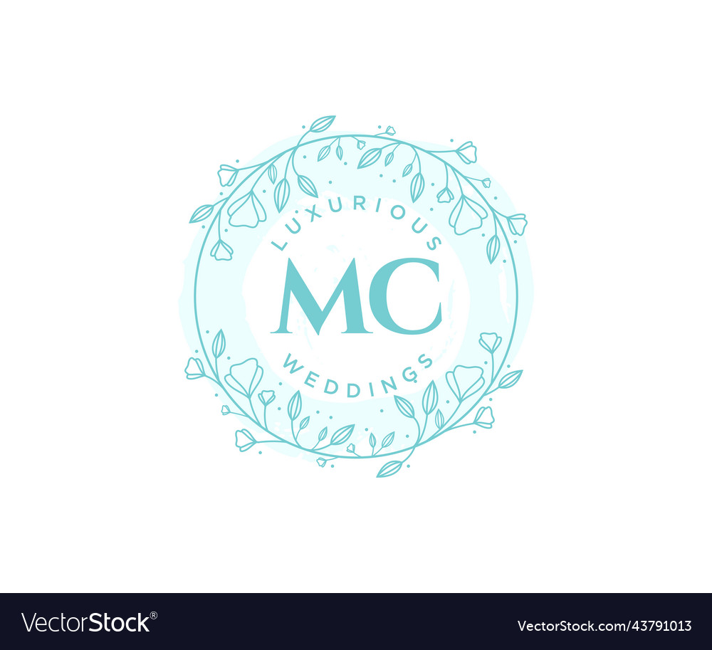Mc initials letter wedding monogram logos Vector Image