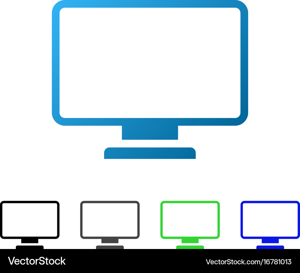 Monitor flat gradient icon Royalty Free Vector Image