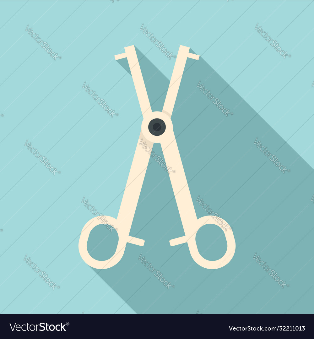 Piercing scissors icon flat style Royalty Free Vector Image