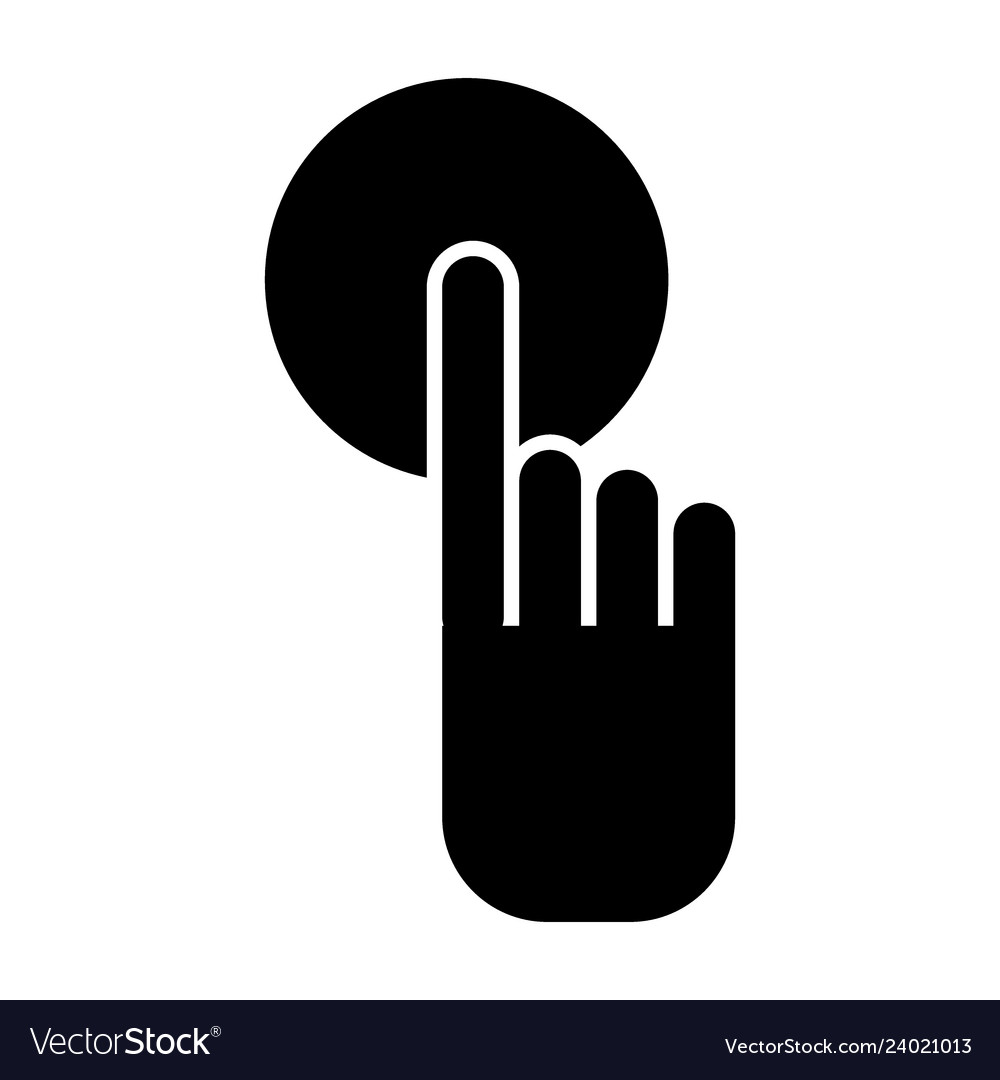 Press Button Solid Icon Hand Royalty Free Vector Image