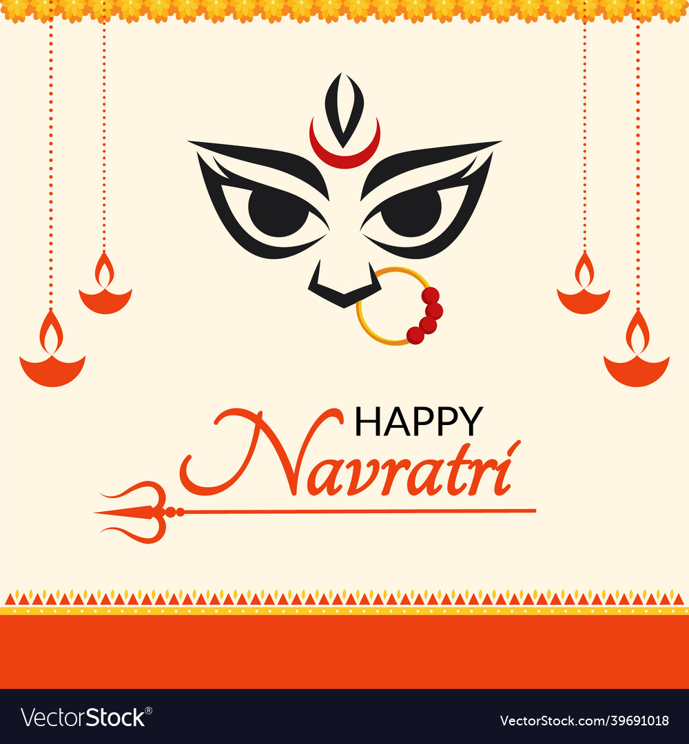 Banner design of happy navratri Royalty Free Vector Image