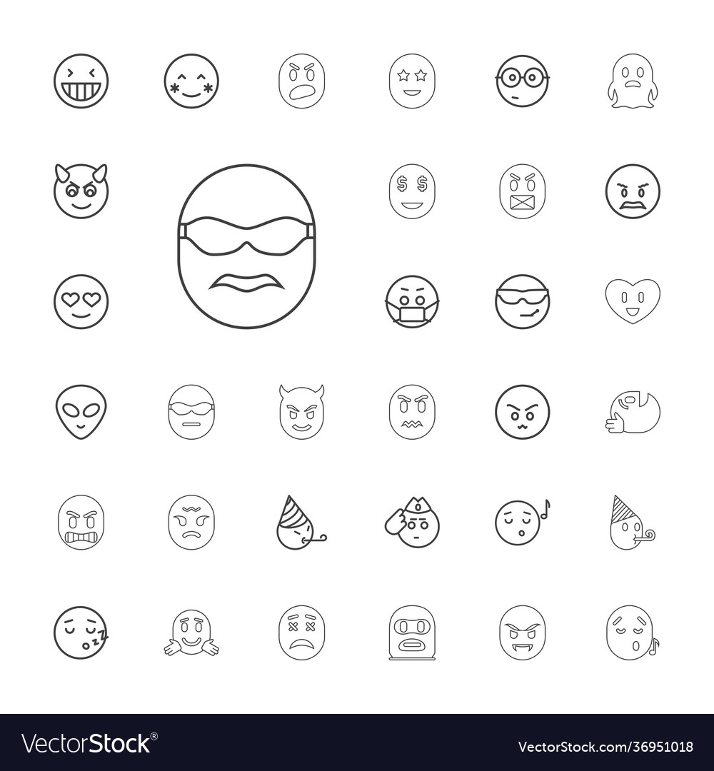 Emoji icons Royalty Free Vector Image - VectorStock