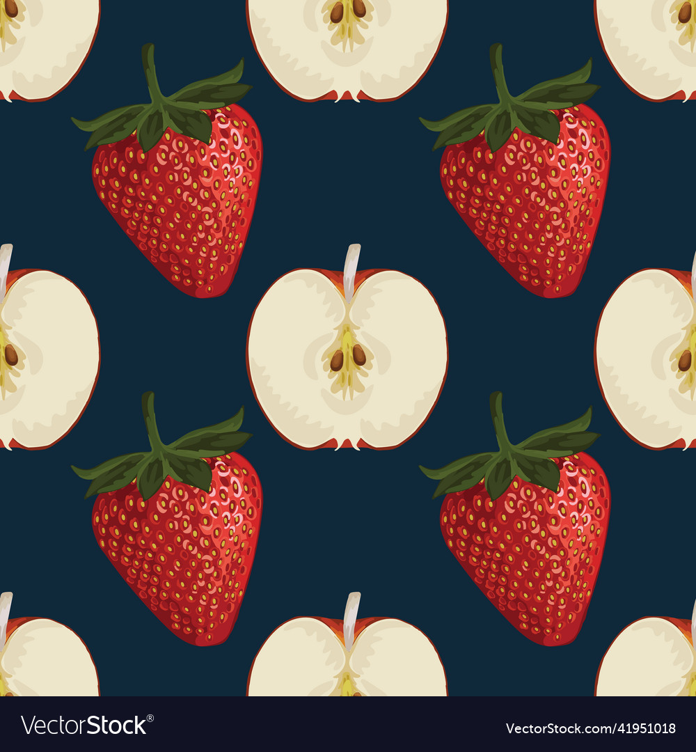 Fruits drawing seamless background Royalty Free Vector Image