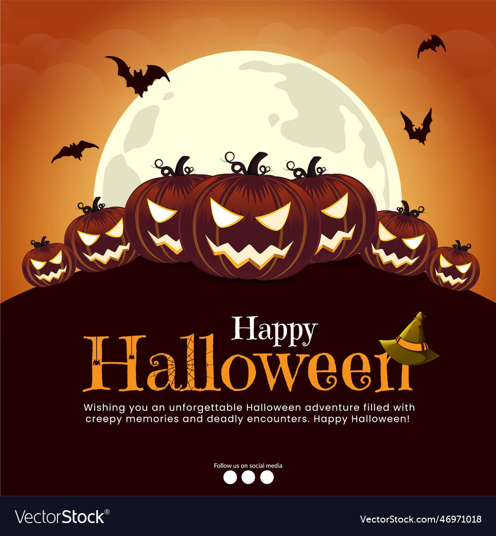 Happy halloween banner design template Royalty Free Vector